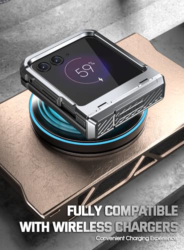 Poetic Spartan Case for Motorola Moto Razr + Plus 2023,[Kickstand][Hinge Protection], Full-Body Shockproof Cover with Kickstand, Metallic Gun Metal - image 6