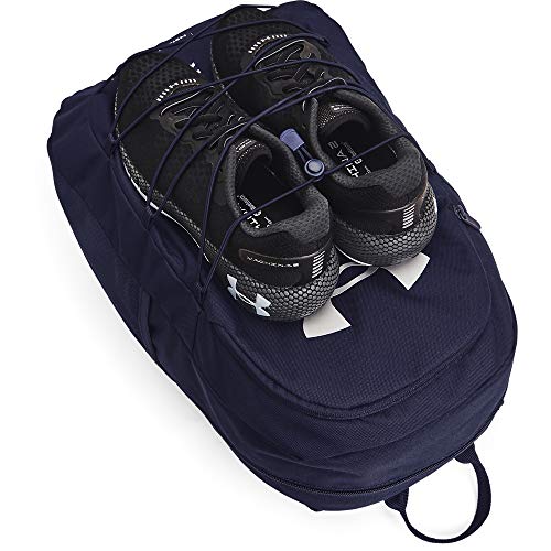 under armour unisex-adult hustle sport backpack  midnight navy 410metallic silver  one size fits all