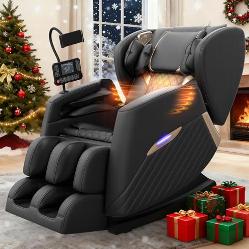 Srfzluxy Sillón de Masaje de Cuerpo Completo, Modo Gravedad Cero, con 16 Puntos de Masaje y 8 airbags, calefacción Lumbar, Rodillo para pantorrillas y Masaje con airbags, Altavoz Bluetooth