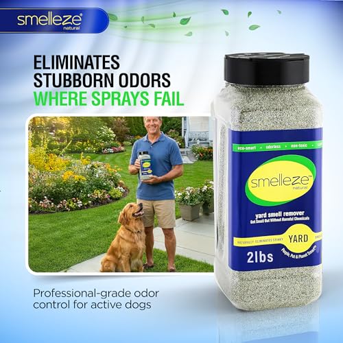 Image of SMELLEZE 2 lb. Yard Odor Eliminator for Dogs - Long-Lasting Turf Cleaner for Pet Urine Outdoor & Poop | Safe for People, Pets, Plants & Planet | Works on Grass, Gravel, Patios & Kennels
