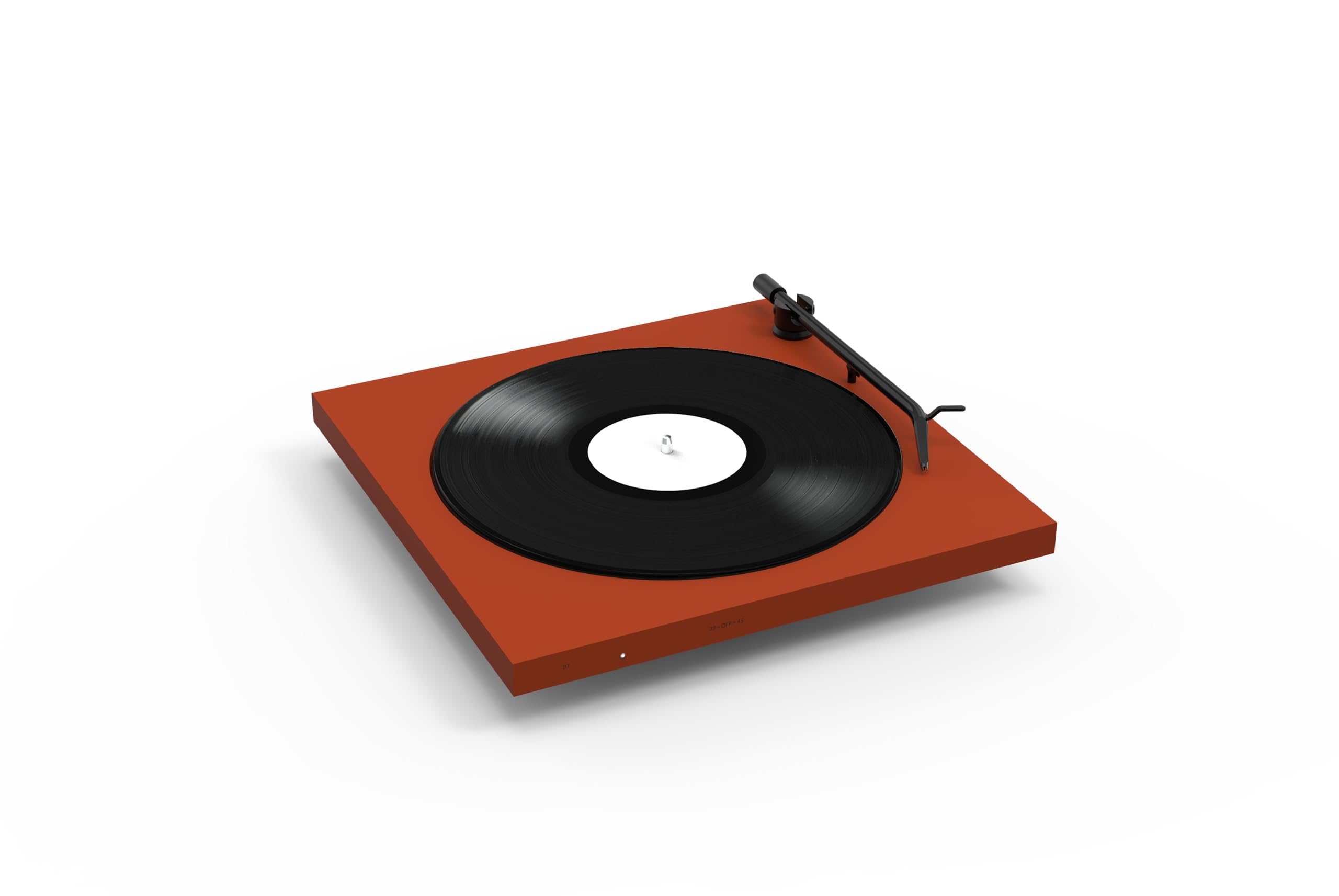 Tone Turntable - Giradischi minimalista con Bluetooth, preamplificatore phono integrato, braccio di alta qualità, trasmissione a cinghia, Tone Factory - Made in Europe (rosso)