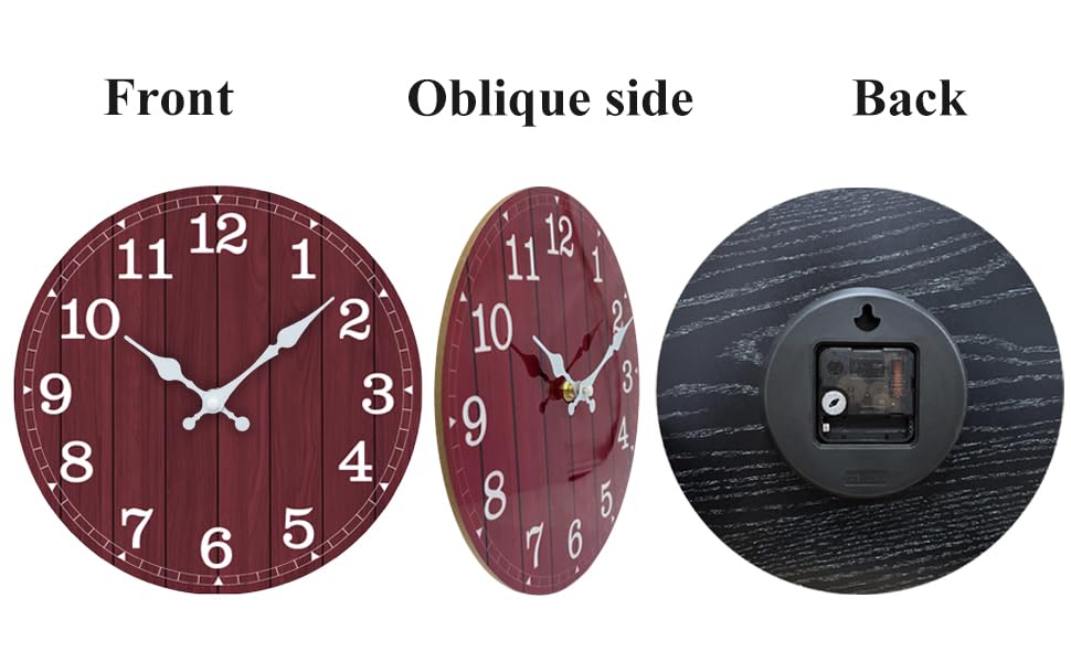 Image of Wall Clock, Modern Wall Clocks Battery Operated, Silent Non Ticking Clock Decorative for Living Room, Office, Home, School 10 Inch (Brown, White)