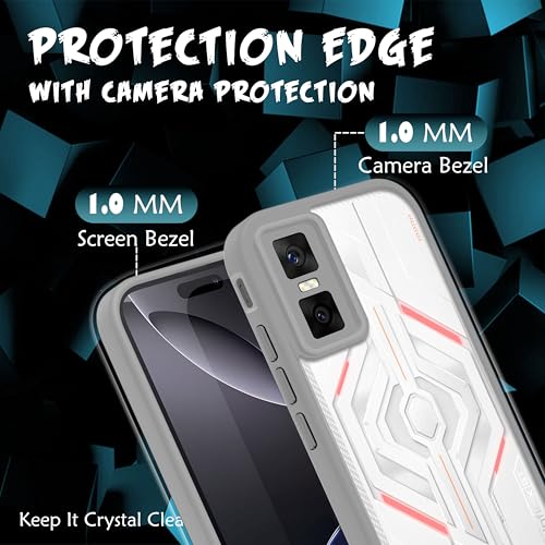 Image of V-TAN Back Cover Compatible with Infinix GT 30 Pro | TPU | Transparent Crystal Clear Magnetic Case | Slim Fit, Camera Protective Shockproof Mobile Cover Design (Grey)