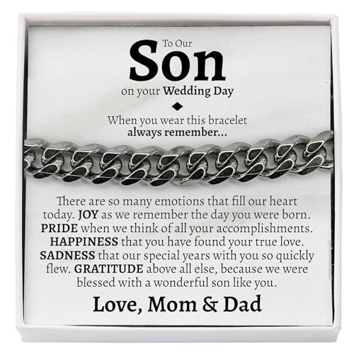 Cuban Link Bracelet for Groom - Sentimental Wedding Gift from Parents to Son on His Special Day