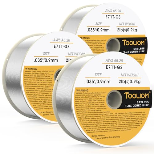 Image of TOOLIOM E71T-GS 0.035 inch Gasless Flux Core Welding Wire 2LB, 3PCS
