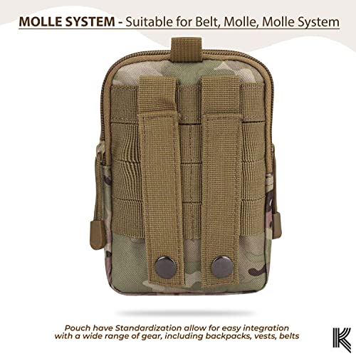 Image of Kraptick Multi-Purpose Water Resistant Waist Bag with Dual Compartment, Waist Bag Mobile Phone Holder, Waist Pack for Men, Women Camping Hiking Pouch (CP Camouflage)