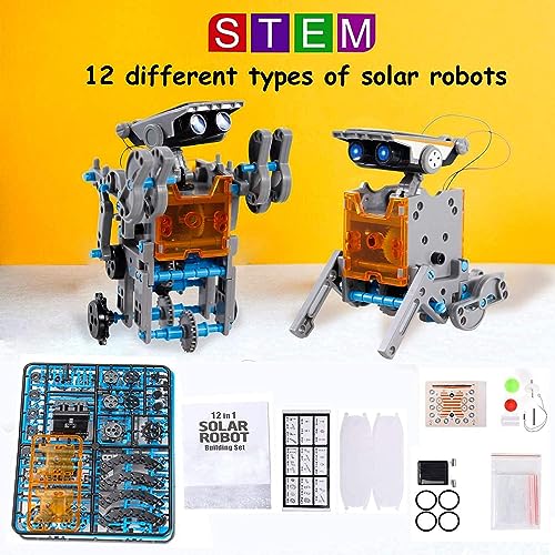 Image of STEM Toys Solar Robot Kit 12-in-1 Construction Toy Powered by Solar STEM Toys Robot Science Kits Students Christmas Birthday Gifts for Boys 8 9 10 11 12 Years Students