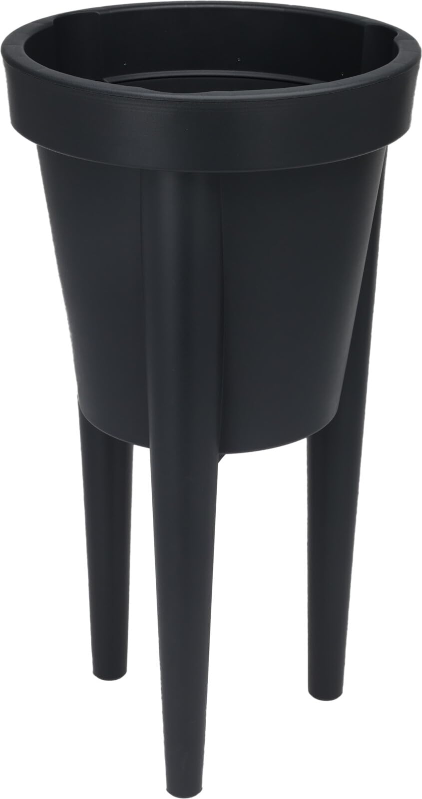 Muddy Hands Modern Black Planter with Legs - 64cm Tall Elevated Plant Pot Stand for Indoor & Outdoor Use, Durable Plastic, Sleek Contemporary Design