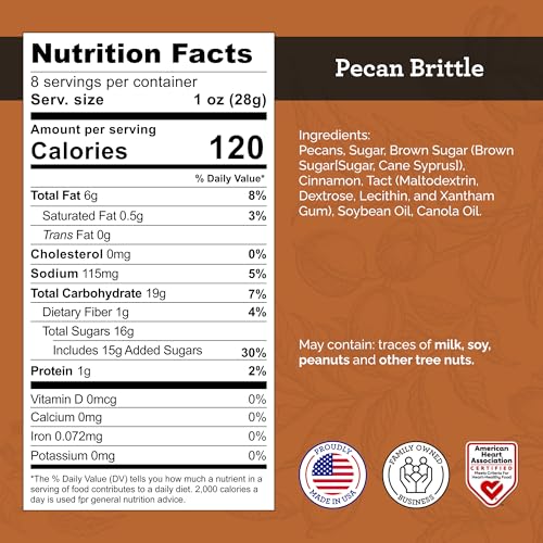 Image of HUDSON PECAN COMPANY Homemade Pecan Brittle: Made with Fresh Georgia Pecans