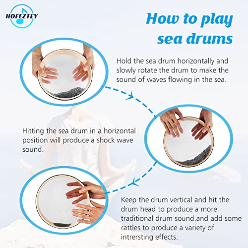 Hofeztey OD10 Ocean Drum, 10 Inch Sea Wave Drum For Meditation & Relaxation, Natural Color Rain Drumfor Stress Relief, Musical Sound Healing Instruments Ocean Sound Drum thumb #6