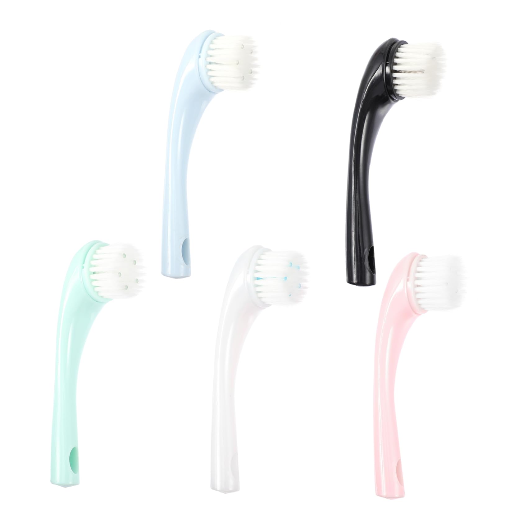 HAPINARY Gentle Face Cleansing Brush Set 5 Pieces Face Cleaner Tool for Face Skin Care Exfoliating Wash Scrubber Detachable Head Skin-Safe Materials Random