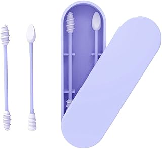 Baugger Silicone Cotton Swabs Stick Reusable Portable and Cleanable Ear Q-tip Rough Friction Cotton Swabs for Ear Cleaning Makeup 2Pcs,Blue