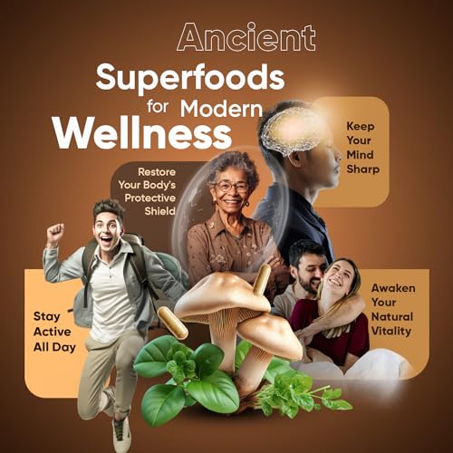 Organic-Mushroom-Complex-8-180-capsules-1000mg-Lions-Mane-7-Mushroom-Blends-Reishi-Chaga-Cordyceps-Shiitake-Oyster-Maitake-Coprinus-Added-Turmeric-Ginger-Vegan-Non-GMO