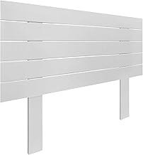 DHOME Cabecero de Madera reciclada DM con Patas Estilo Palet Horizontal Cama Palets Herrajes incluidos (Blanco Sólido, 105cm)