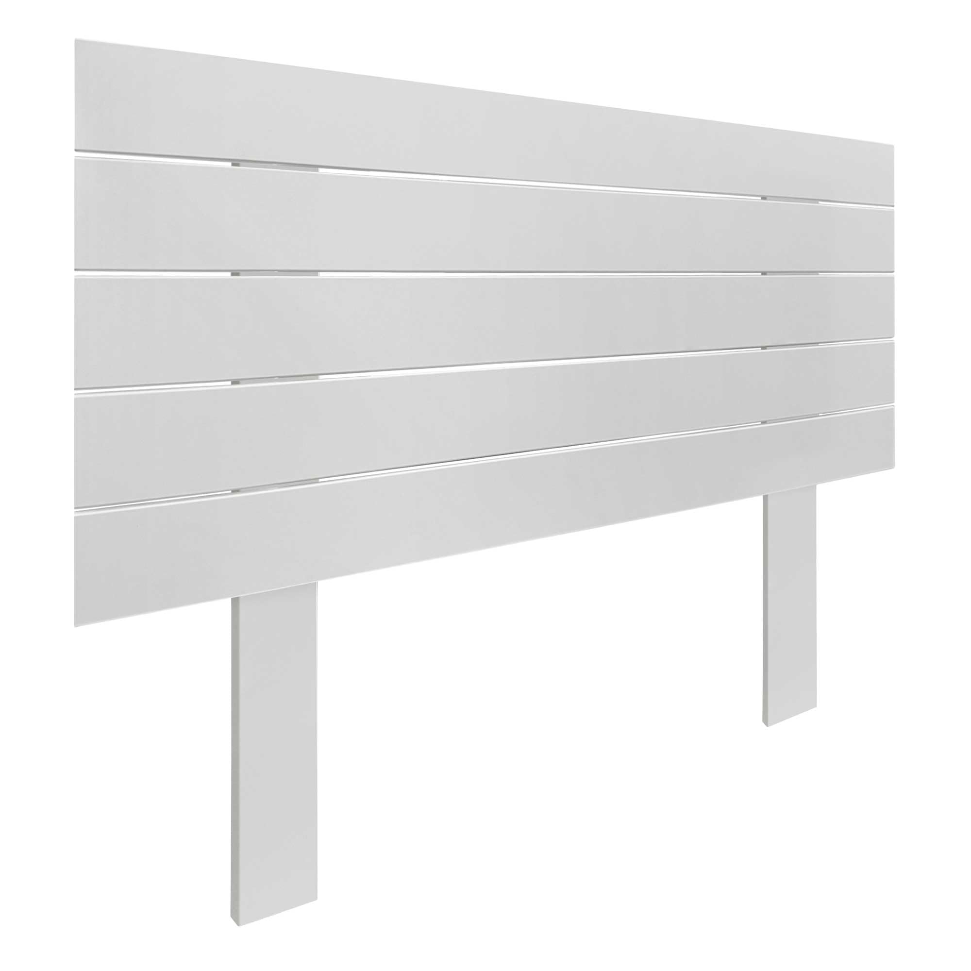 DHOME Cabecero de Madera reciclada DM con Patas Estilo Palet Horizontal Cama Palets Herrajes incluidos (105cm, Blanco Sólido)