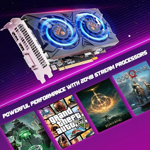 Image of RX 580 8G 2048SP Graphics Card - AMD Radeon RX580 AMD GPU, 8GB GDDR5, 256 Bit, PCI Express 3.0, Dual Fan Cooling, HD /DP /DVI, for Gaming PC