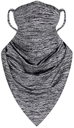 Bandanas Neck Gaiter Face Mask Magic Scarf for Women Men with Ear Loops (Flecking Gray)