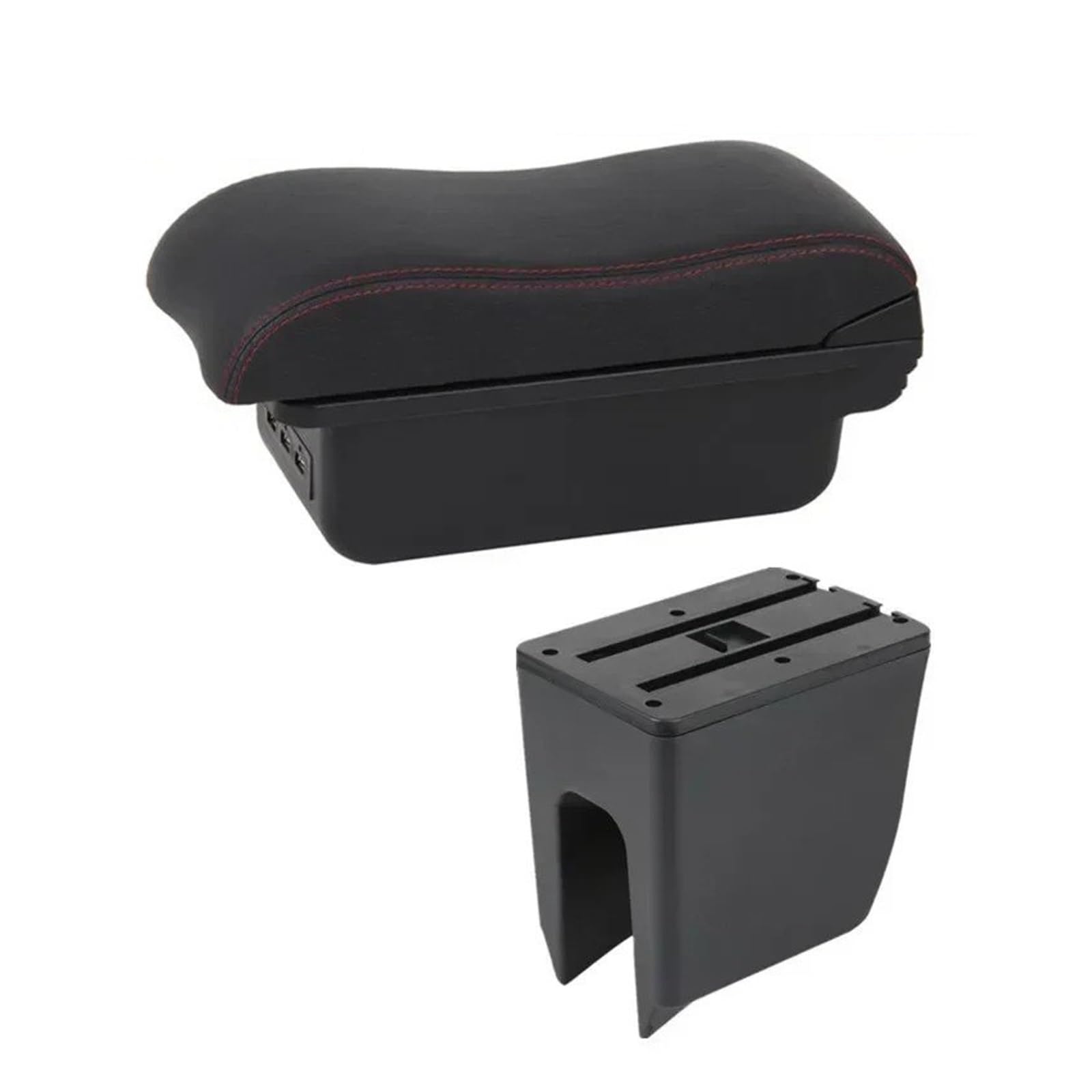 GBGWRMRYX Center Armrest Box For K-ZE Car Armrest Box Center Storage Box Internal Retrofit USB Charging Replacement Accessories Arm Rest(B1 red line 3USB)