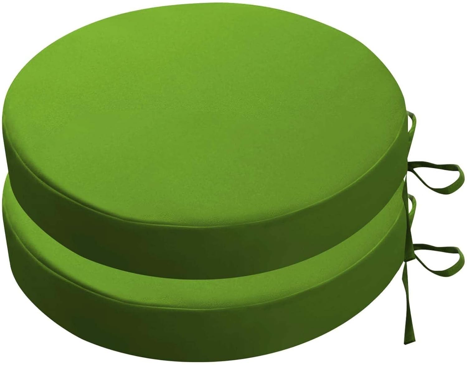 Rtsfkfs Green Round Bistro Chair Cushions Set Of 2, Waterproof Patio Seat Pad With Ties And Removable Covers For Outdoor Furniture(,40X5cm 2Pcs)
