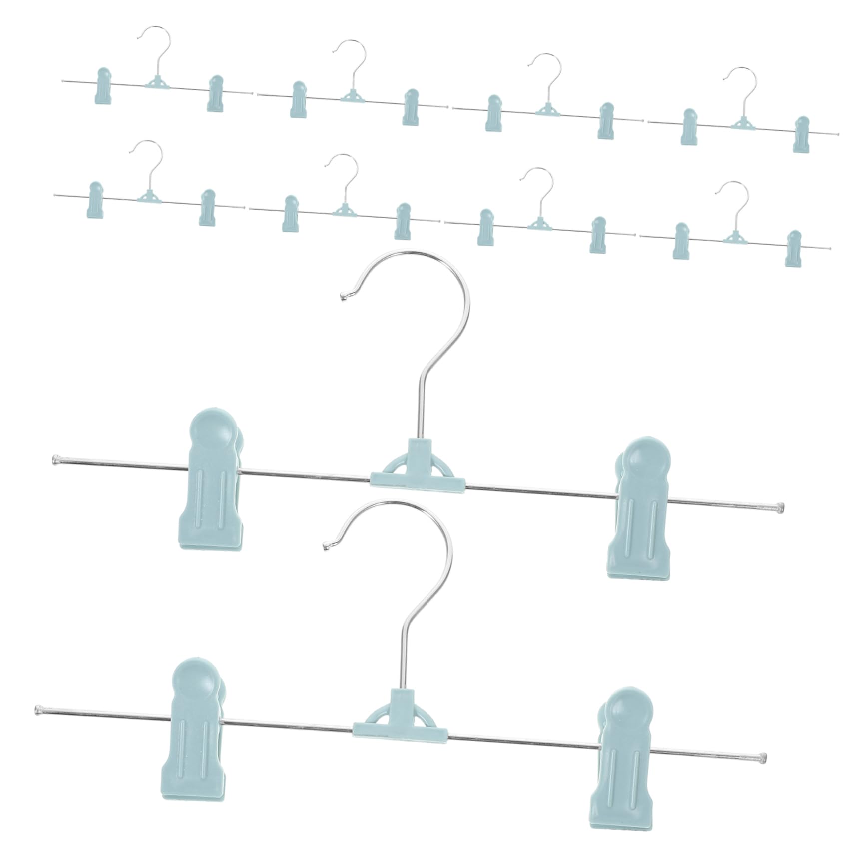 Unomor 10pcs Pants Hanger Clips Dress Hangers Wide Clip Plastic Hangers for Jeans Scarves Ties
