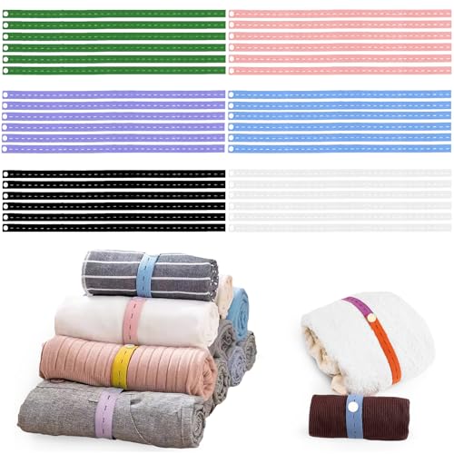 Consss 24 PCS Bed Sheet Organizer Bands, Elastic Closet Organization Adjustable Sheet Organizers and Storage, Bedding Bands for Bed Sheets, Duvets, Quilts, Linen, Towels, Socks(Colourful)