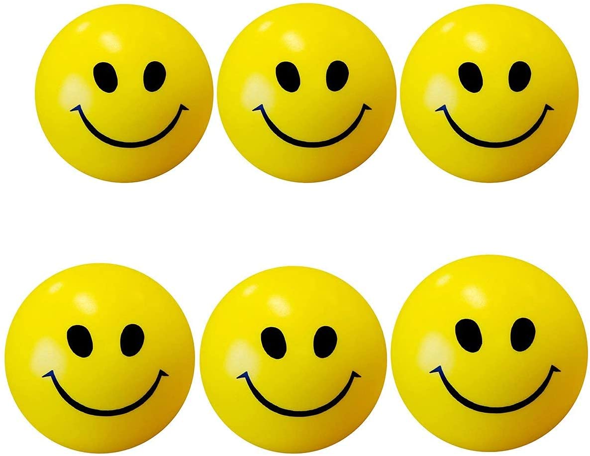ute Funny Smiley Sponge Foam Balls Stress Reliever/Pet Ball/Kids Ball/Cultural Integrity Ball as Birthday Return Gifts for Kids of All Age Group (Pack of 6)