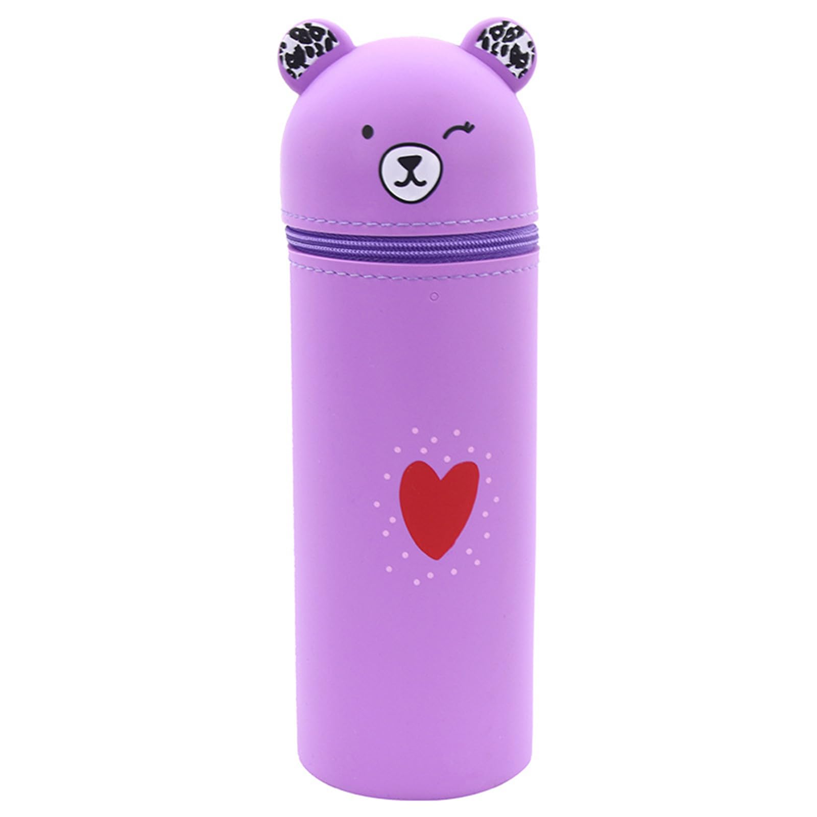 Maxtonser Cartoon Pen Case Silicone Pen Pouches Big Capacity Stationeries Bag Standing up Pen Case Zippered Pen Bag for