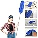 Plumeau Extensible de 254 cm, poignée en Acier Inoxydable Pliable en Microfibre télescopique à tête de Loup, Lavable, Parfait pour Nettoyer Les Ventilateurs de Plafond, Les Toiles d'araignée (Bleu)