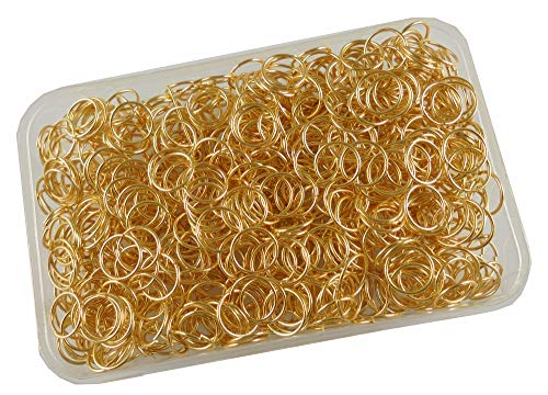 Image of eshoppee 100 gm Gold Color 12 mm Round unsolded unsoldered Open Jump Ring juprings Jewellery Making Material Fitting kit Art and Craft kit- Multi Color