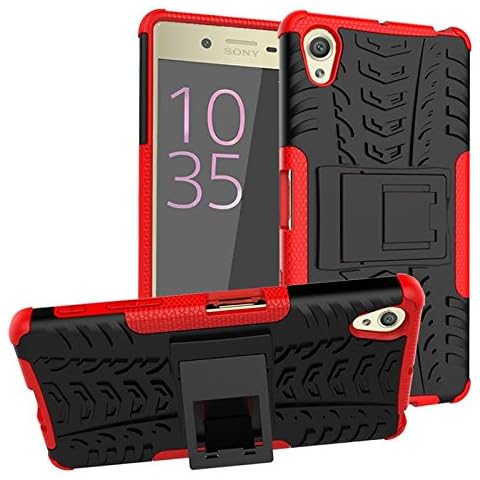 teKKno® Heavy Duty Tough & Stylish Survivor Shock Proof Armour Dual Protection Case Cover with Built-in Kickstand for Sony Xperia X (Red) Cover