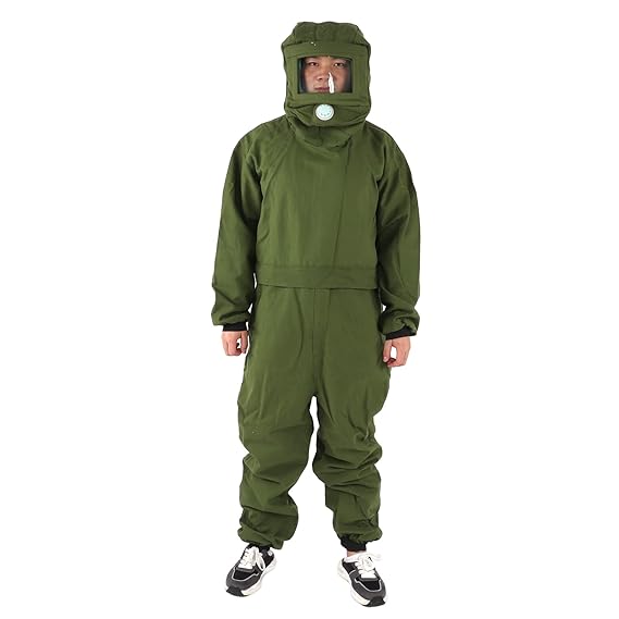 UBERSWEET Work Protection Suit, Anti Dust Reinforced Isolation Easy Cleaning Full Protection Sand Blasting Suit for Removing Residues for Shipbuilding