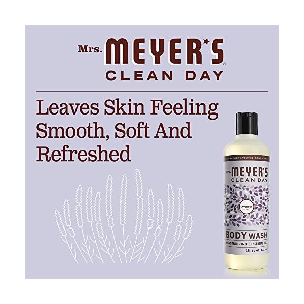 Mrs-Meyers-Clean-Day-Moisturizing-Body-Wash-for-Women-and-Men-Cruelty-Free-and-Biodegradable-Shower-Gel-Made-with-Essential-Oils-Lavender-Scent-16-oz MRS. MEYER'S CLEAN DAY Moisturizing Body Wash for Women and Men, Biodegradable Shower Gel Formula Made with Essential Oils, Lavender, 16 oz
