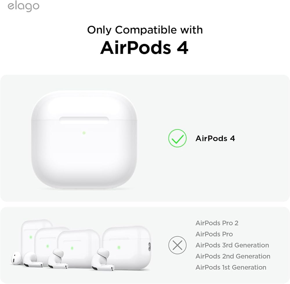 Amazon.co.jp: 【elago】 AirPods 4 対応 ケース 透明 クリア カバー