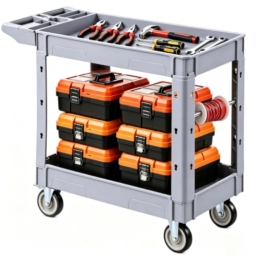 VEVOR Utility Cart, 550 lbs Capacity, 2 Tier...