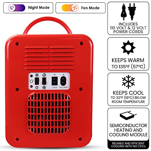 Image of Coca-Cola World 1971 Series Mini Fridge, 6-Can Portable AC /DC Thermoelectric Cooler & Warmer, 4L Compact Dorm Fridge for Skincare, Cosmetics, Snacks, Beverages, Car, Boat, RV, Office Desk