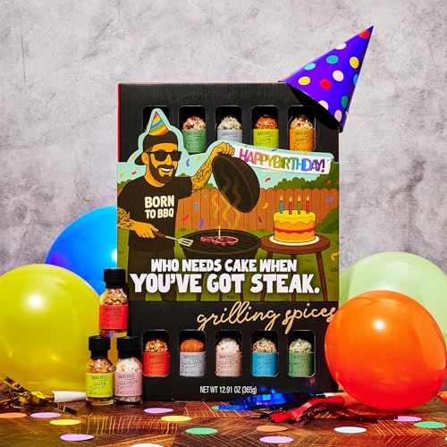 Image of Smokehouse by Thoughtfully, Gourmet Ultimate Grilling Spice Set with Birthday Wrap, Includes 20 BBQ Seasonings & Rubs Like Chili Garlic, Italian, and Cajun, Gift for Him, Dad, or Grill Lovers