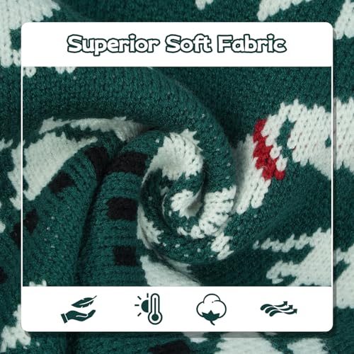 Hjyokuso Dackel Pullover M, Süßer Hundepullover mit Dackelmuster, Rollkragen Strickpullover für kleine Hunde, Weicher Winter Hundemantel, Weihnachten & Geburtstag Grün