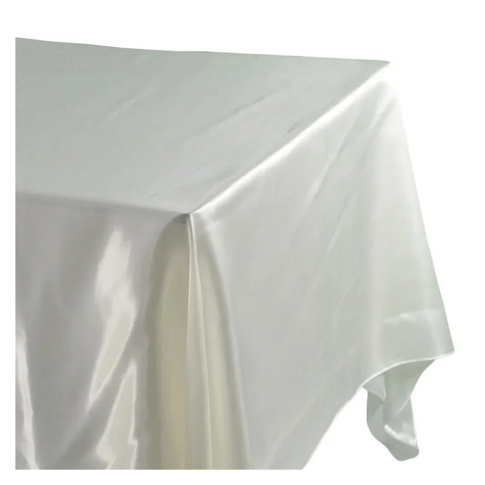 LOPJGGYF 145x180cm Rectangle Satin Tablecloth Overlays Wedding Mariage Party Decoration Restaurant Dining/Coffee Table Cloth for Wedding Banquet Party Events(Ivory,145x180cm-57x71inch)