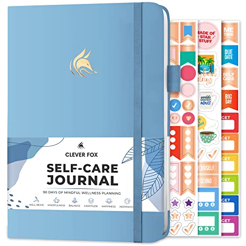 Clever Fox Self-Care Journal â€“ Wellness & Daily Reflection Notebook â€“ Mental Health & Personal Development Journal â€“ Self-Care, Meditation & Mood Journal for Women & Men â€“ A5 Size (Light Blue)