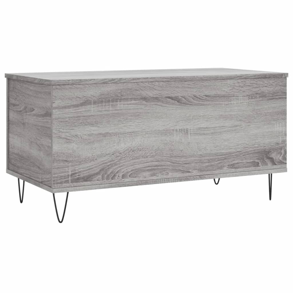 Homgoday Table basse grise Sonoma 90 x 44,5 x 45 cm en bois d'ingénierie, table d'appoint pour salon, salle de réception d'invités, chambre à coucher et mobilier de bureau
