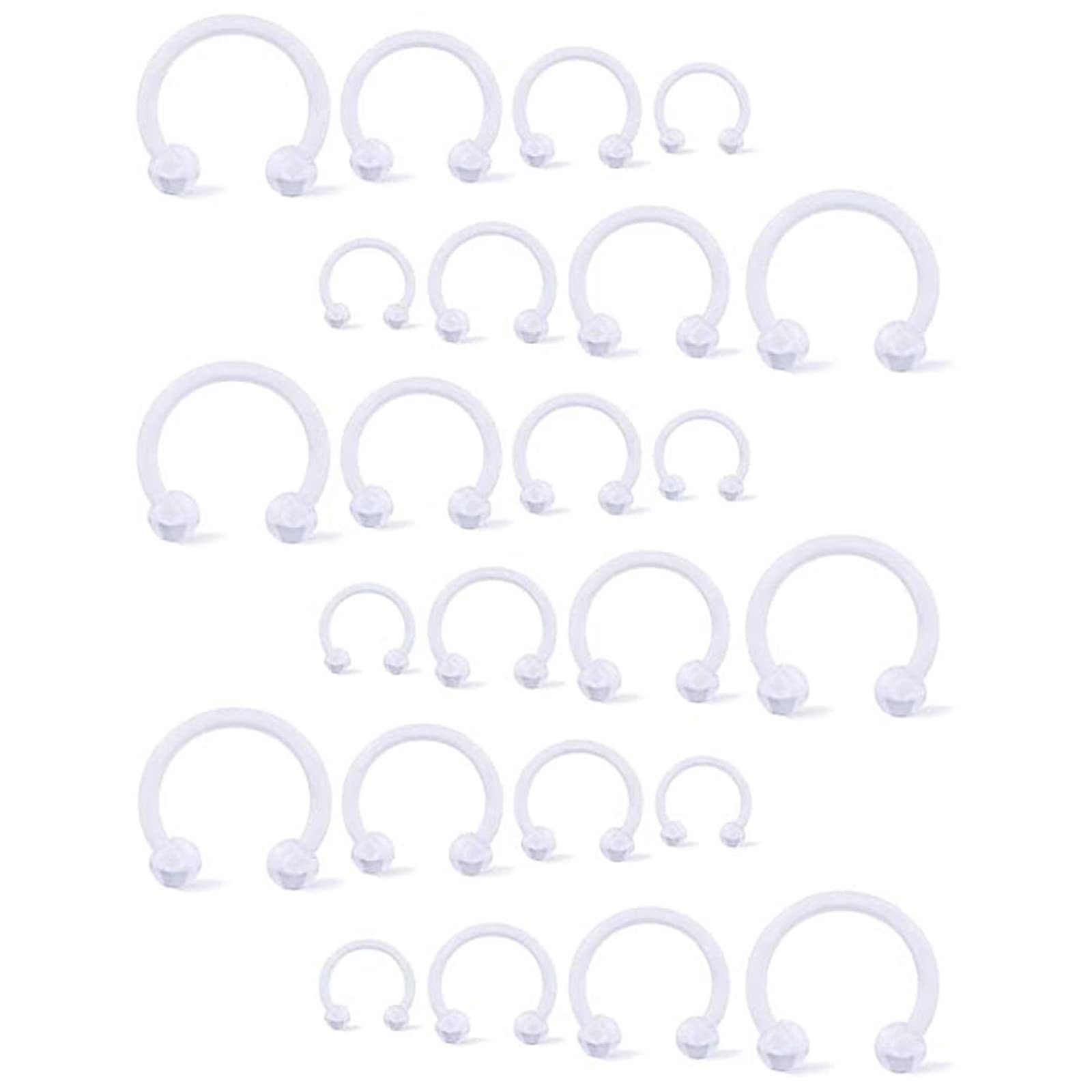 104 Stück Nasenpiercing Acryl 16G Nasenring Nasenstecker Gerade Stab und C Form Piercing Septum Knorpel Tragus Helix Ohrringe Transparent