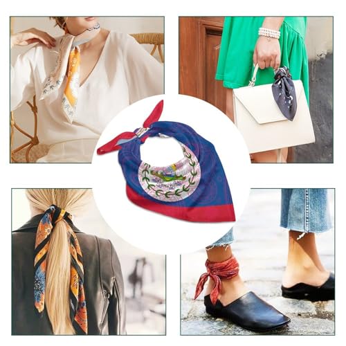 Belize Paisley Flag Funny Square Bandana Fashion Head Scarf For Women's Hair Soft Wrap Neck Scarves3