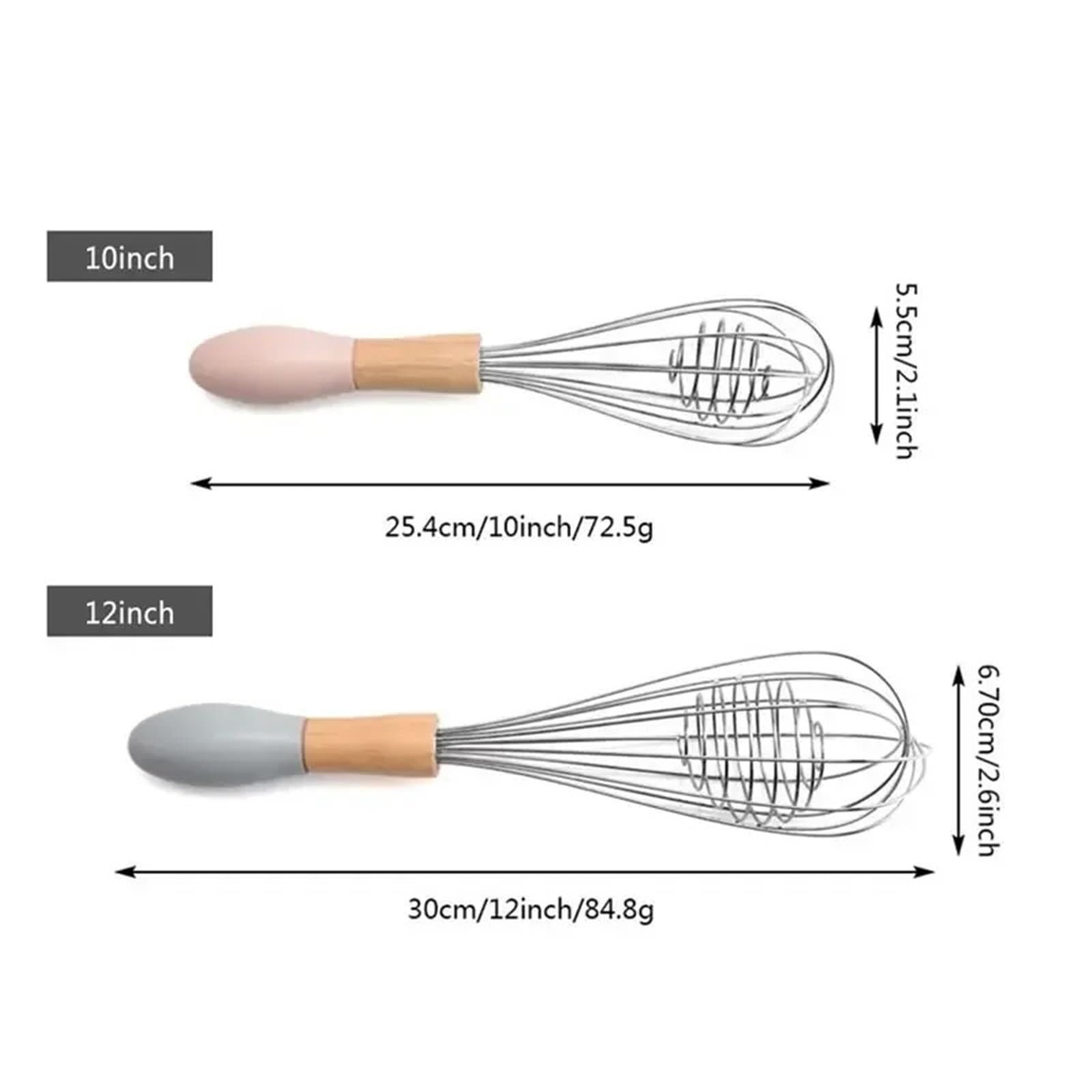 3 pezzi frullatore manuale for uova con manico in legno sbattitore a mano in acciaio inossidabile for pasta, crema, agitazione, frusta, cottura, utensili da cucina Per Cucina