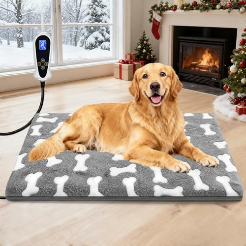 Bestio Extra Large Dog Heating Pad,47x30 in Heated Dog Bed with C...