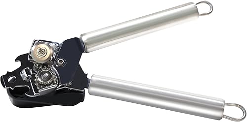 Miniatura 4 de BYVOV Abrelatas de acero inoxidable manual con borde liso mango resistente giro fácil 9 pulgadas