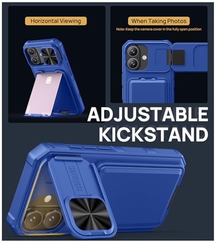 Image of SSLOTSCASE for iPhone 17 Wallet Case with Card Holder & Stand, Royal Blue