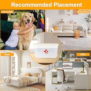 2 Layers First Aid box,Plastic Dog First Aid Kit Bin,Portable Medicine Box for Dog/Cat,First Aid Box empty,Medic Organizer with Divider,for Family or Dog Travel Camping Emergency Tool Set