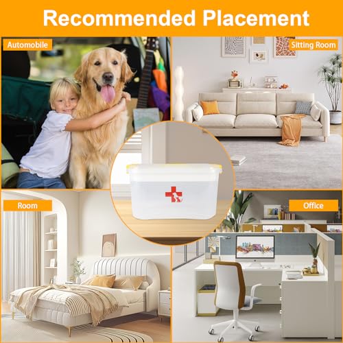 2 Layers First Aid box,Plastic Dog First Aid Kit Bin,Portable Medicine Box for Dog/Cat,First Aid Box empty,Medic Organizer with Divider,for Family or Dog Travel Camping Emergency Tool Set 2 Layers First Aid box,Plastic Dog First Aid Kit Bin,Portable Medicine Box for Dog/Cat,First Aid Box empty,Medic Organizer with Divider,for Family or Dog Travel Camping Emergency Tool Set