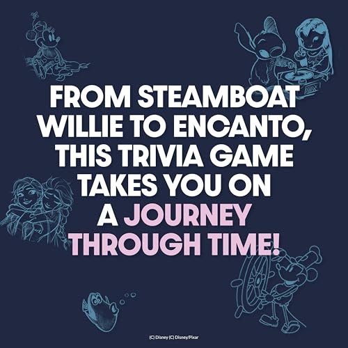 Image of Disney Trivia Board Games for Family Night, Travel Games, Strategy Game, 6+