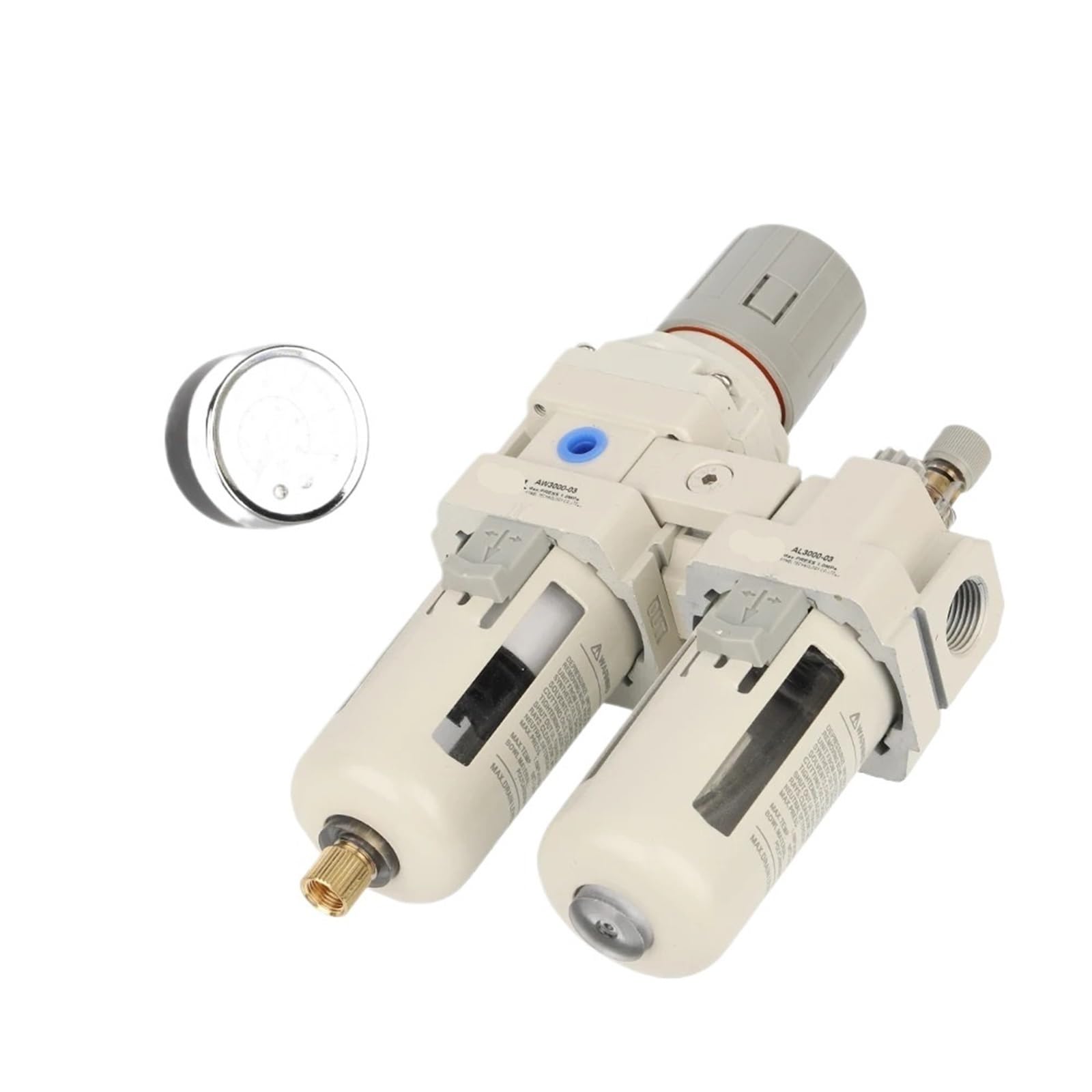 1 x regulator filtra powietrza AC3010-03, urządzenie do uzdatniania powietrza z automatycznym odpowietrzaniem do przemysłowej kontroli ciśnienia